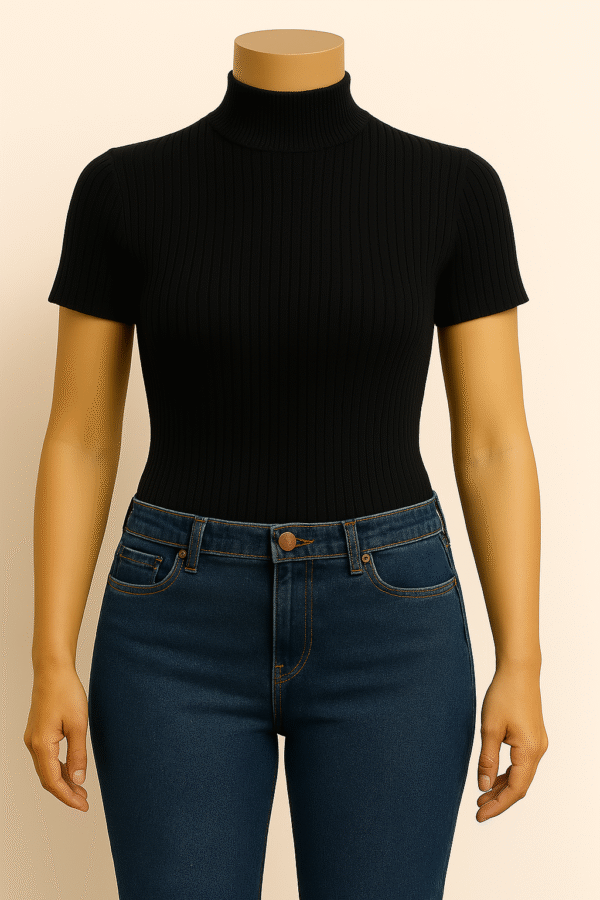 Blusa com Gola em Manga Canelada 50 Peças